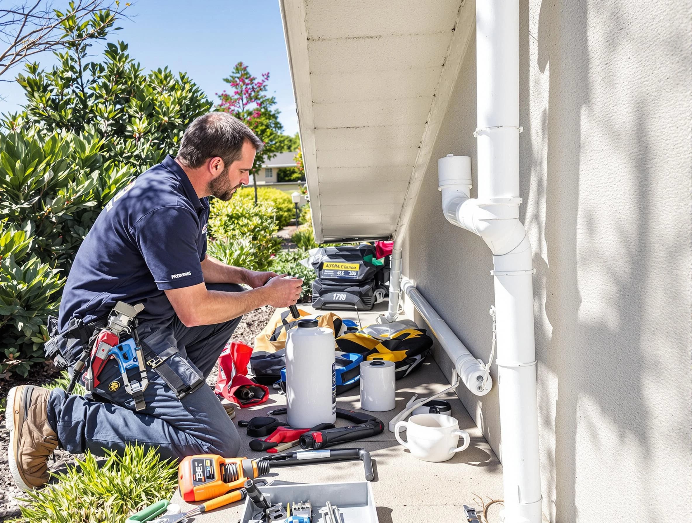 Mayfield Heights Roofing Company expert fixing a downspout in Mayfield Heights, OH