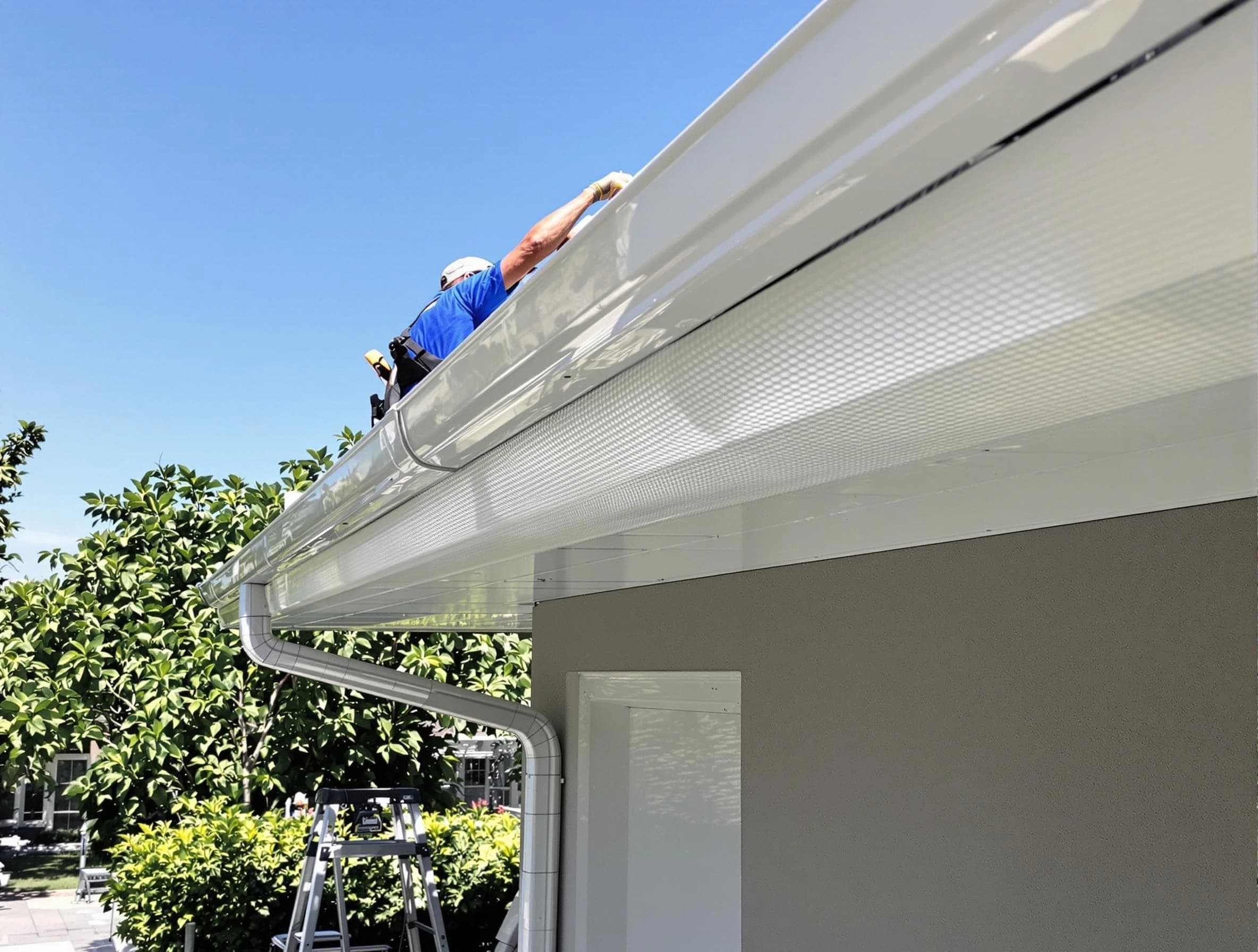 Debris-free gutter guard system by Mayfield Heights Roofing Company in Mayfield Heights, OH