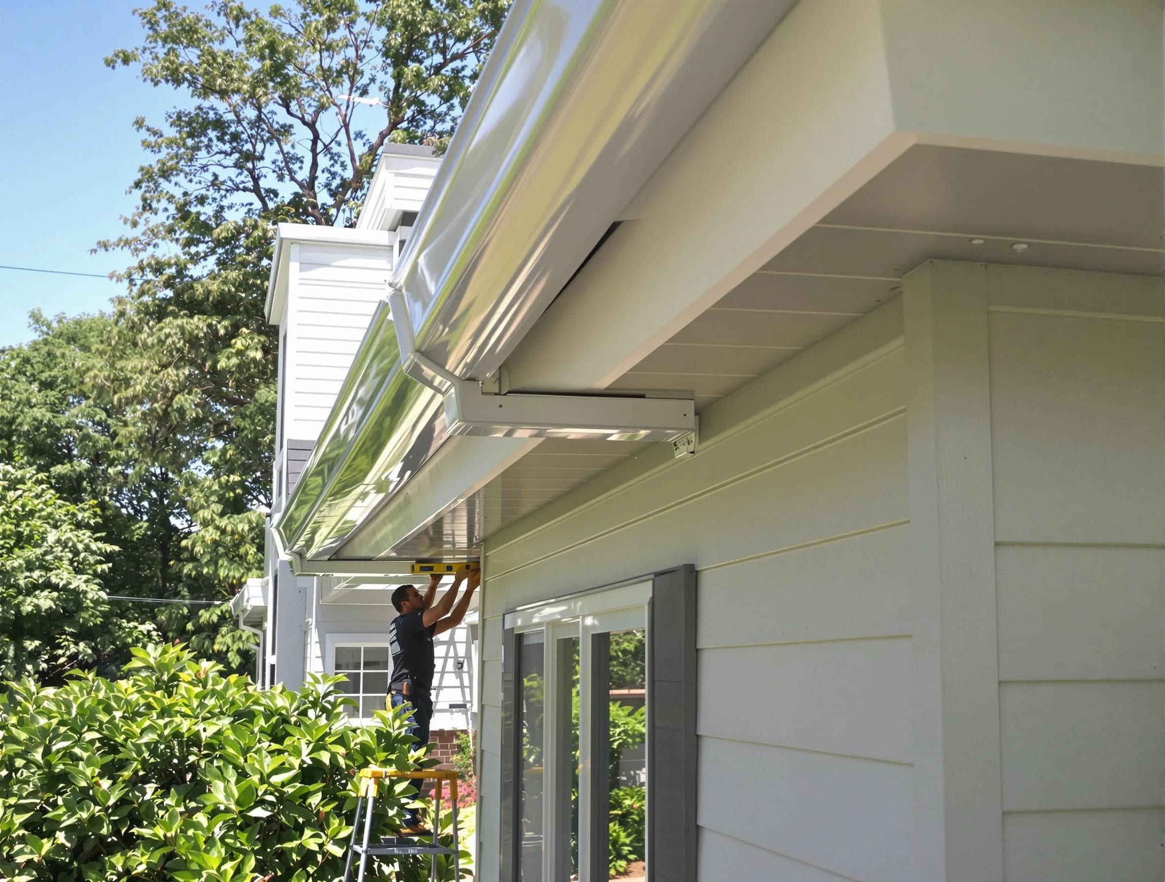 Properly aligned gutter system installed by Mayfield Heights Roofing Company in Mayfield Heights, OH