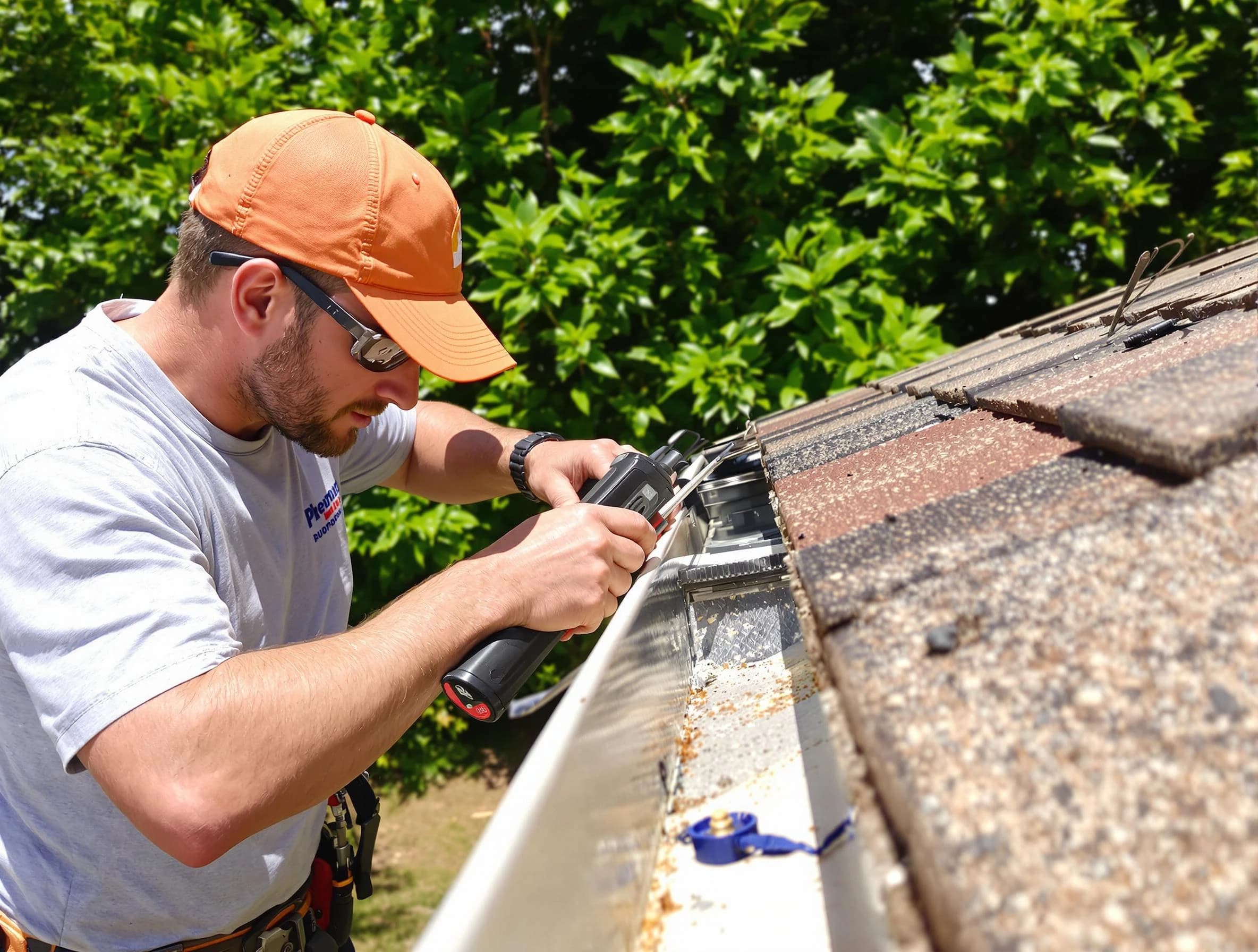 Mayfield Heights Roofing Company specialists conducting a gutter repair in Mayfield Heights, OH