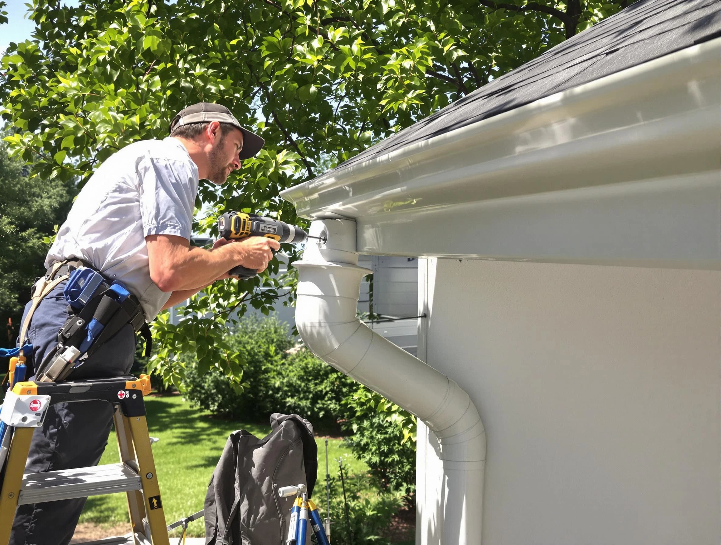 Properly installed rain gutters by Mayfield Heights Roofing Company in Mayfield Heights, OH